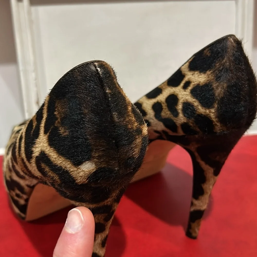 Brian Atwood Ponyhair Animal Print Pumps size 39